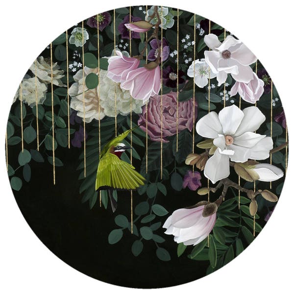 Magnolia and Bee Eater Tondo signed giclee print.