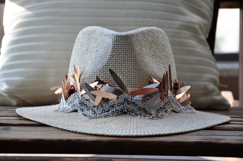 Burning man headpiece Festival headdress Parade crown hat Rave crown Burning man Rose Gold headdress Burning man hat Rave headpiece