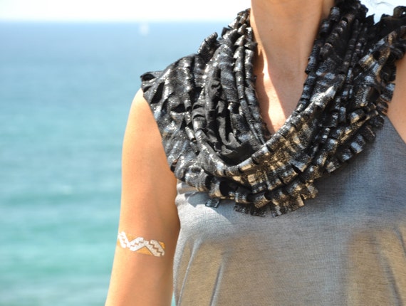 Black \u0026 Silver Evening Shawl | Etsy New 