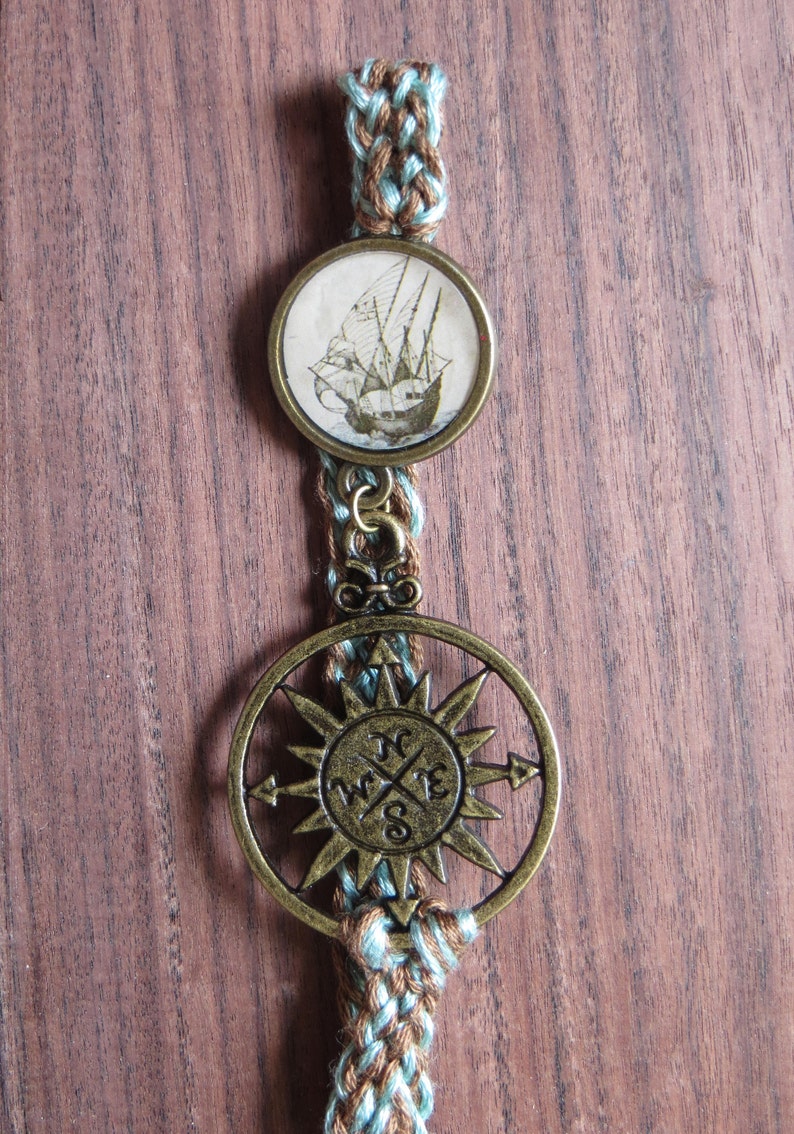 Nautical Themed Macrame Bracelet // Antique Look // Sea ...