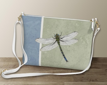 Dragonfly Vegan Leather Crossbody Bag, Summer Shoulder Bag
