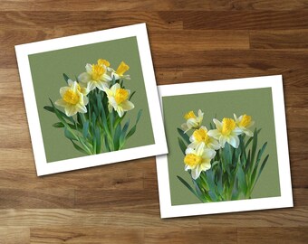 Set of 2 Daffodil Unframed Art Prints, Floral Wall Art
