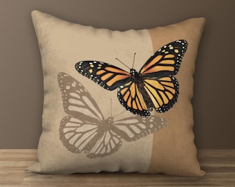 Monarch Butterfly Designer Pillow, Nature-Inspired Decor