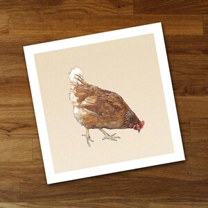 Little Red Hen Unframed Art Print from Original Artwork, Frame Your Way Modern Farmhouse Décor
