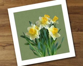 Daffodil Bouquet Unframed Art Print, Floral Wall Art