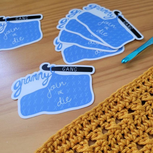 Granny Gang Join or Die Sticker | Crochet