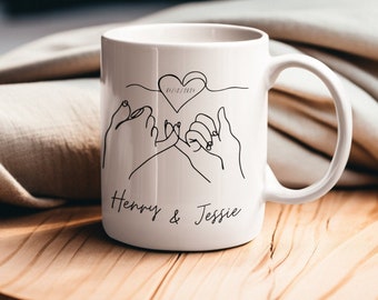 Personalized couple Mug, (11oz, 15oz)Custom couple mug, Boyfriend & Girlfriend love gift, Partner Anniversary Gift, valentines couples gift,