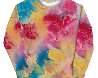 Happiness Unisex Sweatshirt All-Over Print of an Oil Painting by Liudmyla Savkova