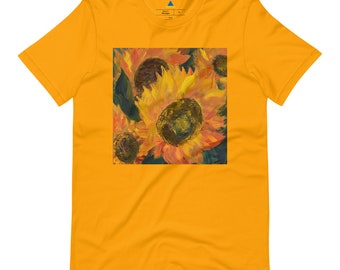 Sunflowers T-Shirt by Ukrainian Artist Liudmyla Savkova