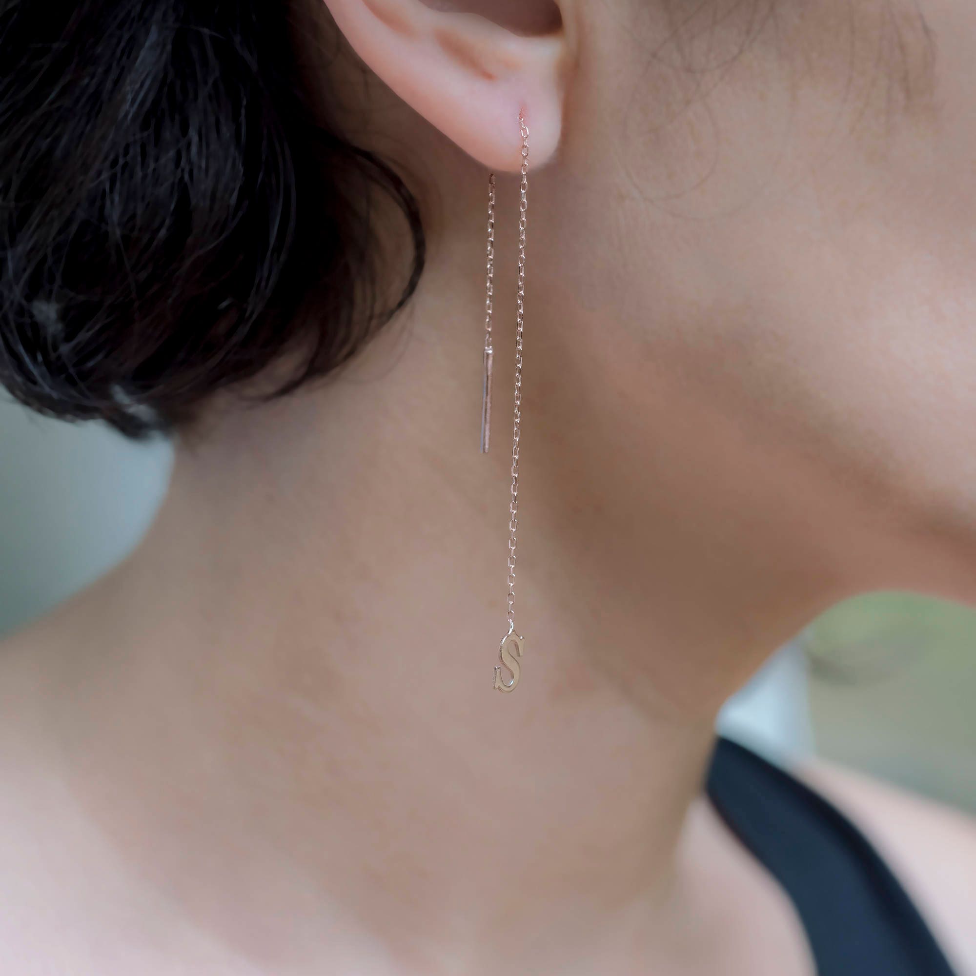 Threader Earrings Ear Threads Ear Threaders Ear Thread Etsy