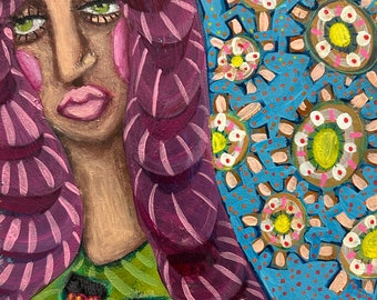Original Whimsical Painting: Colorful Contemporary Art on Canvas