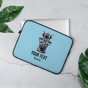 Retour à l'école personnalisé zèbre bleu cool ! Housse pour iPad, étui pour Macbook Air Pro 13 pouces et 15 pouces, sacoche pour ordinateur portable