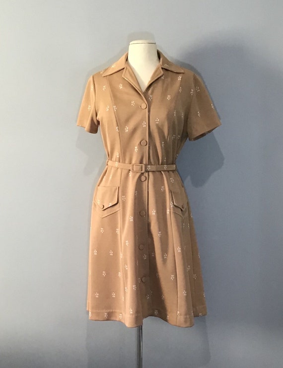 brown and white dress