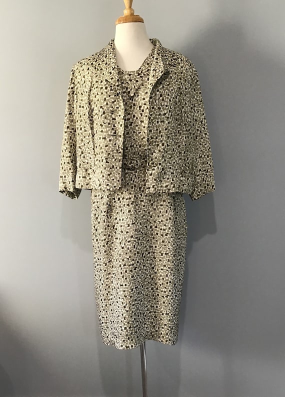Vintage 1940s Town Suit Dress & Jacket, Wartime Vi