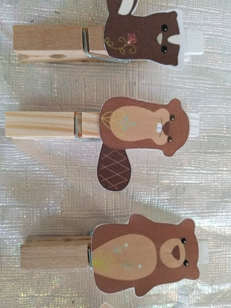 Don/'t say baby game woodland animal clothespins