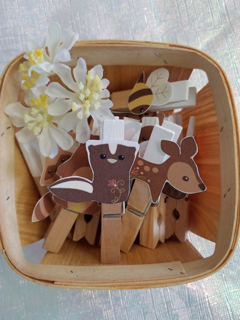 Don/'t say baby game woodland animal clothespins