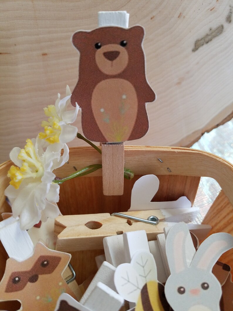 Don/'t say baby game woodland animal clothespins