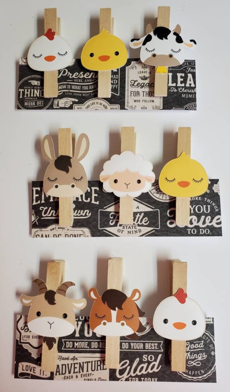 Farm Animal Clothespin Set Etsy