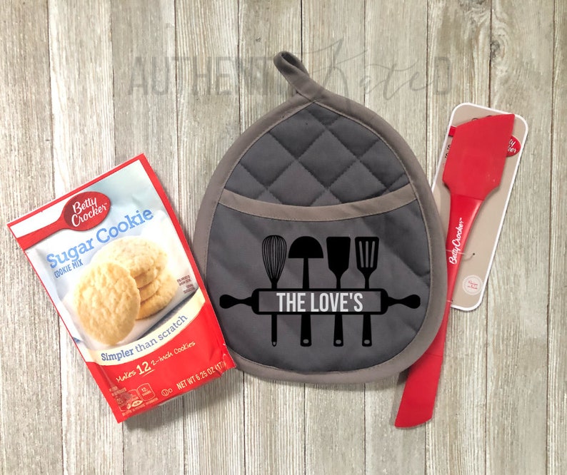 Kitchen Baking Gift Set Personalized Hot Pad Cookie Mix Etsy