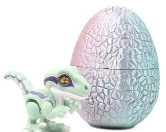 Dinosaur Fidget Toy: Velociraptor with Optional Color Changing Storage Egg