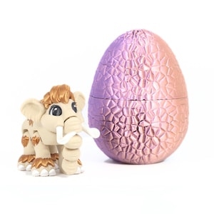 Flexi Woolly Mammoth & Egg Set: Baby Mammoth Fidget Toy with Color Changing Egg