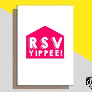 Lustige und unhöfliche selbstgemachte Leinen-RSVP-Grußkarte für Annahme, Einladungsantwort, Hochzeiten und Partys von What the Duck Cards – YIPPEE