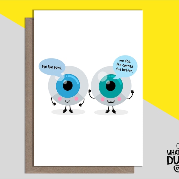 Cute & Funny Handmade Eye Operation Card For Get Well Soon With Cataract Surgery And Laser Correction By What the Duck Cards - CORNEA