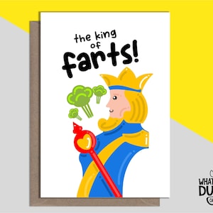 Cartão de felicitações rude e engraçado feito à mão para pais ou dia dos namorados para pai peidando, marido ou namorado superando por quais cartões de pato - FARTS