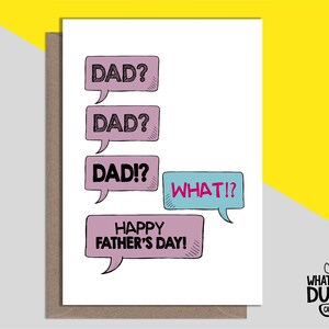 Carte de voeux faite maison grossière et amusante pour la fête des pères pour papa héros, meilleur papa pour enfants, enfants et bébé par What The Duck Cards - WHAT