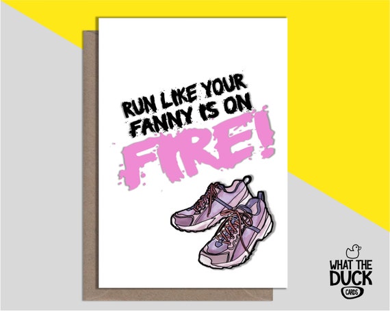 Funny Rude Homemade Linen Marathon Greetings Card For Well Etsy Funny Rude Homemade Linen Marathon Greetings Card For Well Etsy