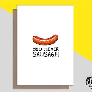 Unhöfliche und lustige selbstgemachte Grußkarte für gute Arbeit, Glückwünsche, Abschlussfeier, bestandene Prüfung und Werbeaktionen von What the Duck Cards – WURST