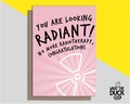 Funny & Cute Homemade Linen Beat Cancer And Get Well Soon Greetings Card For Recovery, Fight and Kick By What the Duck Cards - RADIOTHERAPY