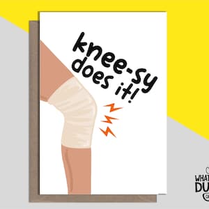 Niedliche & Lustige Selbstgemachte Knie-OP-Karte als Glücksbringer mit neuen Knien, Knie-Chirurgie und Knieersatz, was die Enten-Karten - TUT
