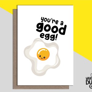Niedliche lustige selbstgemachte Dankes- oder Cheers-Grußkarte für Lehrer, Hebamme, Kollege und Freund von What The Duck Cards - EGG