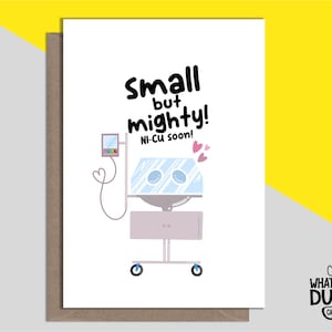 Carte de voeux drôle et mignonne faite main de bébé prématuré de l'USIN pour nouveau-né, bébé garçon, petite fille et cartes de félicitations par What the Duck - USIN