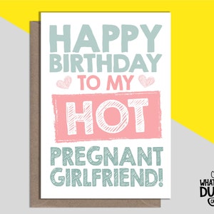 Simpatico biglietto d'auguri fatto a mano per la fidanzata incinta, la futura mamma e la futura mamma del fidanzato By What the Duck Cards - PREG GIRL