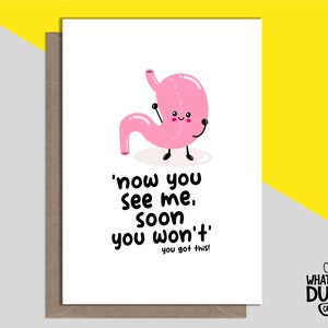 Funny & Cheeky Handmade Get Well Soon Greetings Card For Gastric Band, Bypass And Sleeve Surgery Recovery By What the Duck Cards - GASTRIC