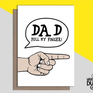 Rude & lustige hausgemachte Vatertagsgrußkarte für Helden Dad, Bester Papa von Kindern und Kindern von What The Duck Cards - FINGER