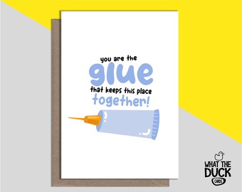 Cute & Funny Handmade Leaving Greetings Card For Retirement, Good Luck, Travelling, New Job And Colleague By What The Duck Card - GLUE