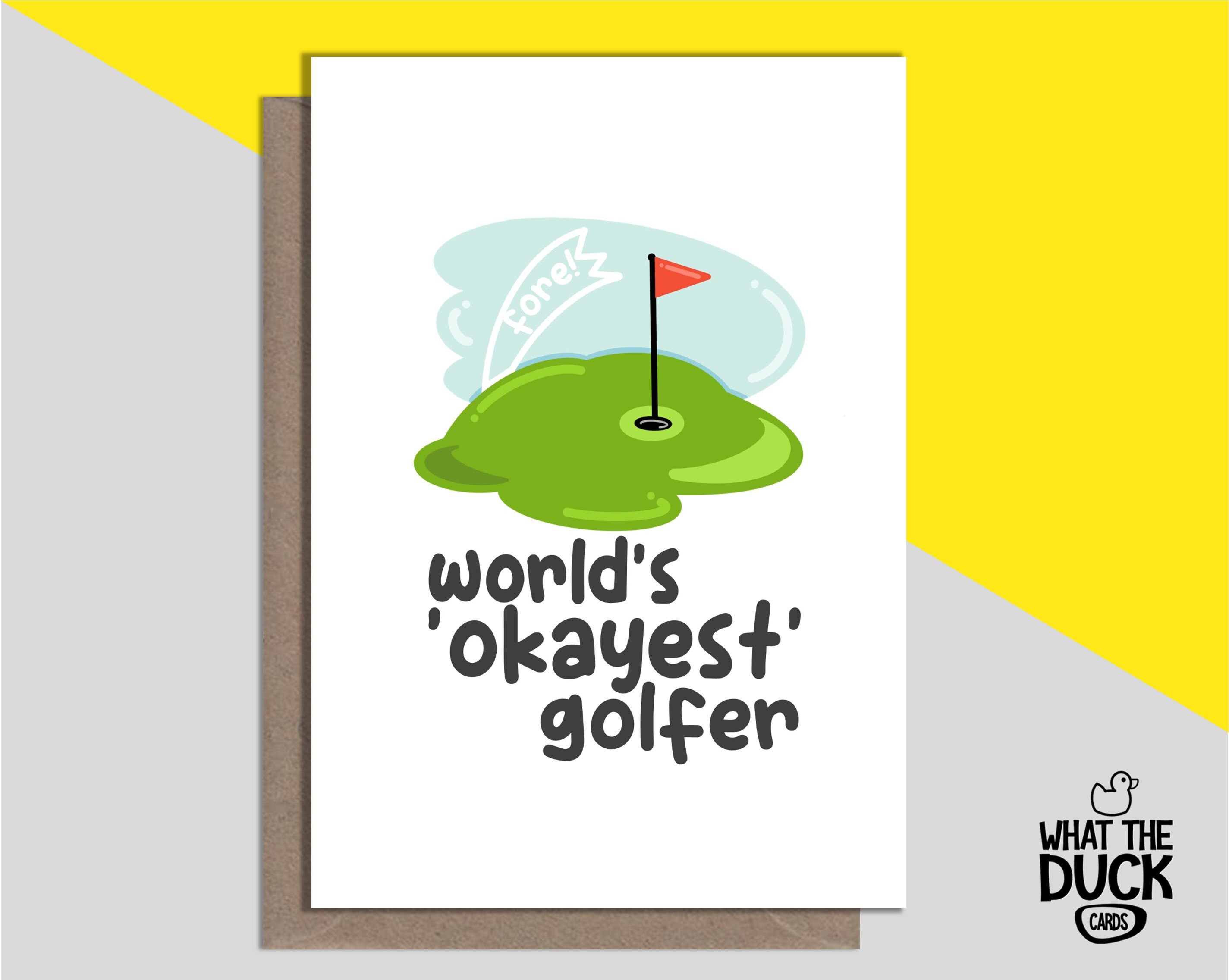 Golf Card Rude Rude & Funny Homemade Birthday Greetings Card for Golf Buddies, Friends ...