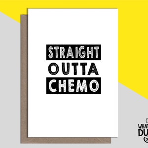 Grappig en cool zelfgemaakte linnen verslaan kanker en beterschap wenskaart voor herstel, vechten en schoppen door wat de eend kaarten - CHEMO