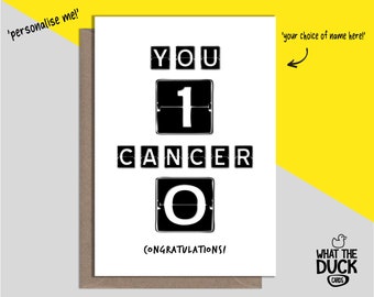 PERSONALISE me FREE - Funny & Cute Homemade Beat Cancer And Get Well Soon Card For Recovery, Fight And Kick By What the Duck Cards - BEAT