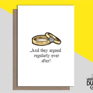 Onbeleefd en grappig zelfgemaakte trouwdagkaart Re felicitaties, bruiloften en verloving voor bruid en bruidegom door What The Duck Card - ARGUD