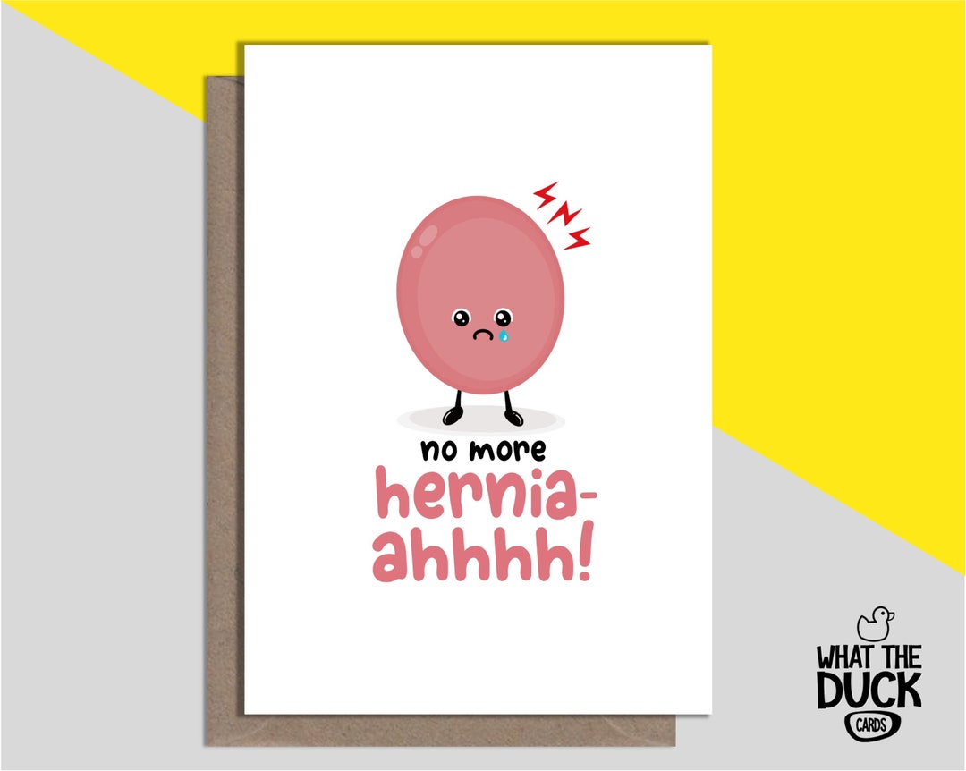 Cute & Funny Homemade Hernia Removal Card for Get Well Soon From Hernia