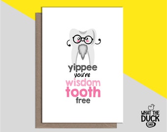 Funny Cute Handmade Get Well Soon Greetings Card for Wisdom