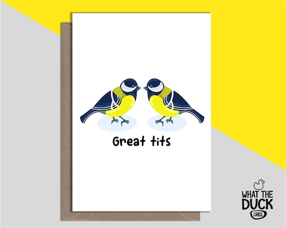 Rude & Funny Homemade Boob Job Card For Breast Enhancement, Reduction, Surgery And Enlargement By What the Duck Cards - GREAT TITS