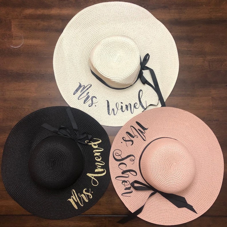 Mrs perfect for the Bride to Be for the Bachelorette or Bridal shower or Honeymoon Bride Floppy Hat Floppy Beach Hat