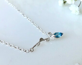 Dainty Handmade Y Necklace Gift For Her Statement Necklace Luxury 3.77Ct Sky Blue Topaz Wedding Bridal Necklace Sterling Silver Necklace
