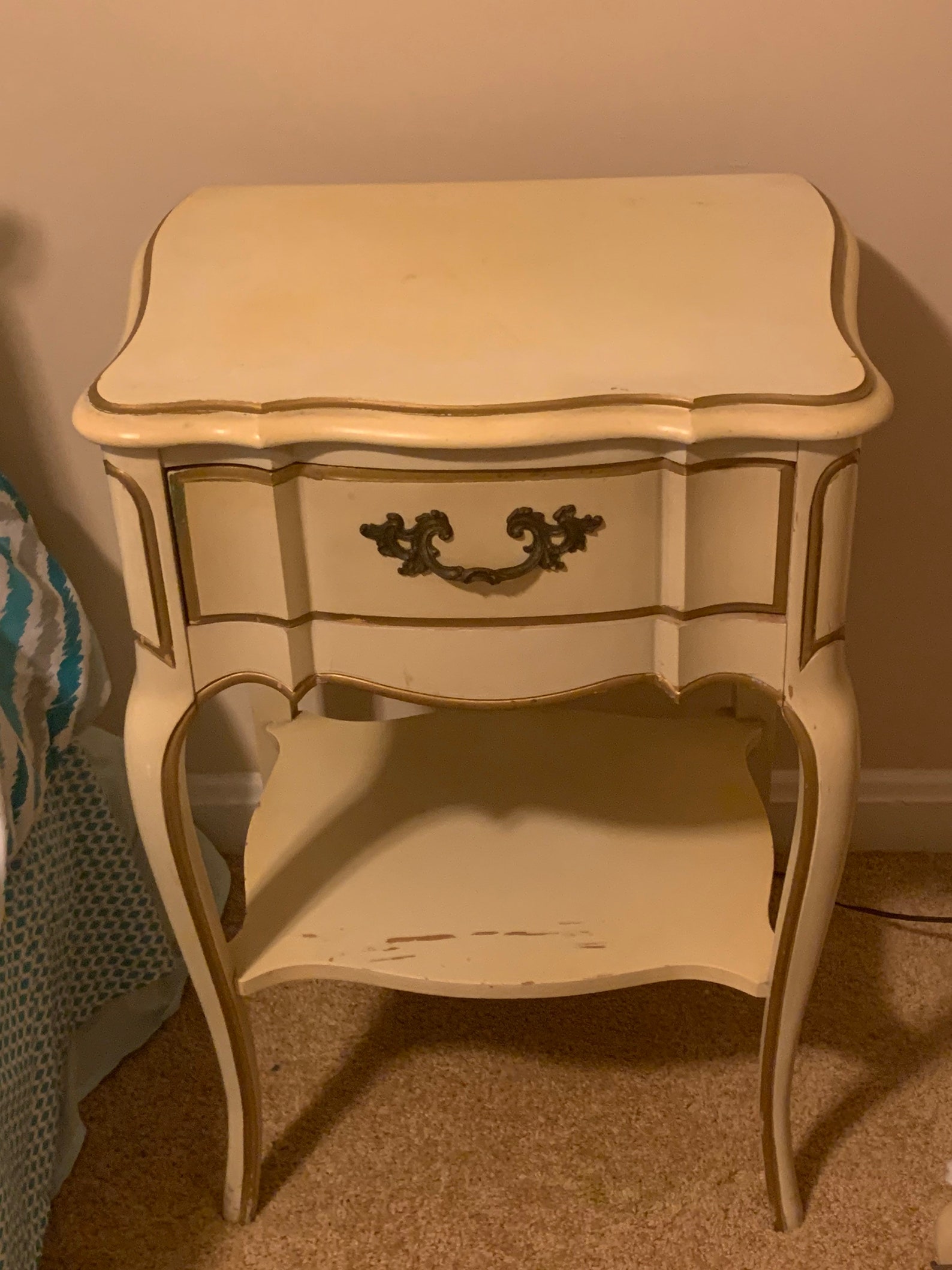 Night stand vintage French Provincial Etsy