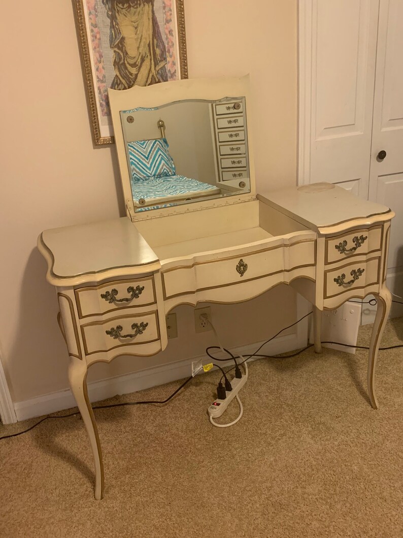 Vintage French Provincial dressing table Etsy